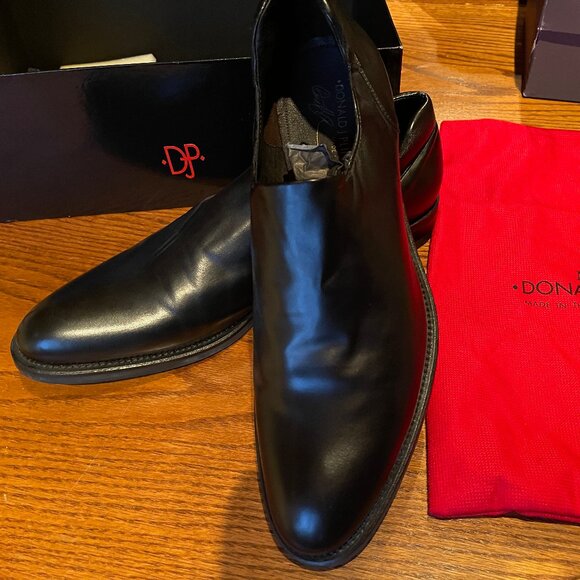 Donald J Pliner Uwait-30 Black Stretch Nappa Italian Made Mens Slip on Sz 12 Box